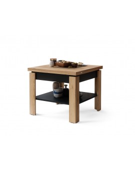LEO Craft Eiken Goud/Mat Zwart- KOFFIETAFEL MET UITKLAPBAAR BLAD