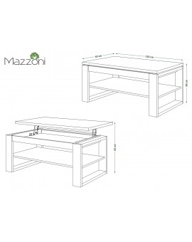 NUO bruin eiken / zwart, salontafel