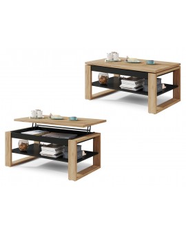 NUO gouden eiken / zwart, salontafel
