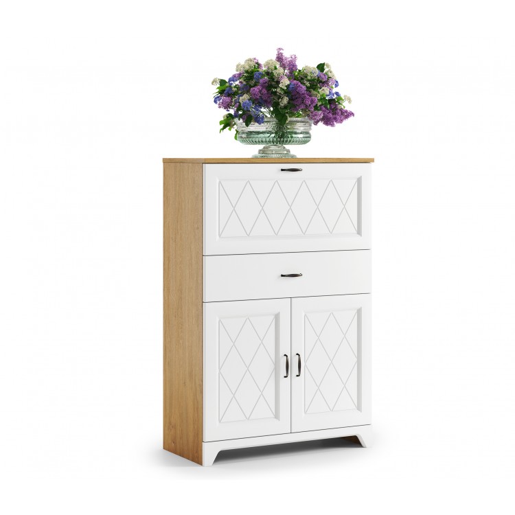 Drankkast PROVENZA KD2SZ1+1 Eiken steen/Wit Mat – RETRO KAST MET GROTE LADE, LADEKAST Drankkast PROVENZA KD2SZ1+1 Eiken steen/Wit Mat – RETRO KAST MET GROTE LADE, LADEKAST