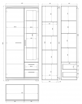 Ladekast SIMPLE KWD2SZ2 beton / wit glans