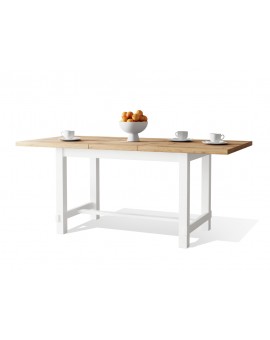 RANDAL Votan Eik/Wit, RETRO UITSCHUIFBARE TAFEL