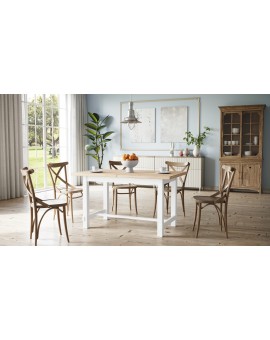 RANDAL Sonoma Eik / Wit, RETRO UITSCHUIFBARE TAFEL
