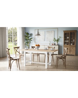 RANDAL Sonoma Eik / Wit, RETRO UITSCHUIFBARE TAFEL