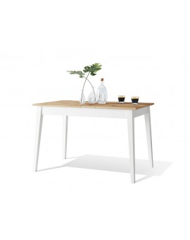 TIVO Votan Eik / Wit RETRO UITSCHUIFBARE TAFEL