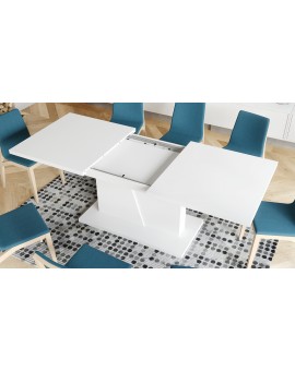 NOBLE NOIR Wit mat – uitschuifbare tafel tot 218 cm, voor 8, 10 personen.