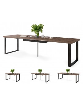AVELLA Bruin Eik - LOFT TAFEL VOOR WOONKAMER/EETKAMER UITKLAPBAAR TOT 3,1 m!