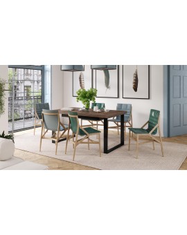 AVELLA Bruin Eik - LOFT TAFEL VOOR WOONKAMER/EETKAMER UITKLAPBAAR TOT 3,1 m!