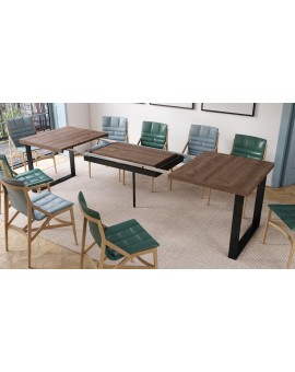 AVELLA Bruin Eik - LOFT TAFEL VOOR WOONKAMER/EETKAMER UITKLAPBAAR TOT 3,1 m!