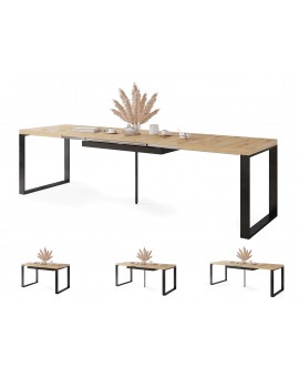 AVARI Artisan eiken - LOFT TAFEL VOOR WOONKAMER/EETKAMER UITKLAPBAAR TOT 270 cm!