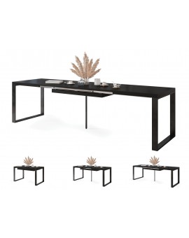 AVARI Zwart Mat - LOFT TAFEL VOOR WOONKAMER/EETKAMER UITKLAPBAAR TOT 270 cm!