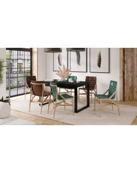 AVARI Zwart Mat - LOFT TAFEL VOOR WOONKAMER/EETKAMER UITKLAPBAAR TOT 270 cm!