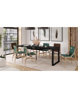 AVARI Zwart Mat - LOFT TAFEL VOOR WOONKAMER/EETKAMER UITKLAPBAAR TOT 270 cm!