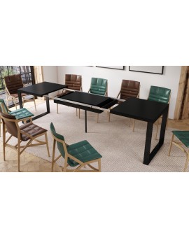 AVARI Zwart Mat - LOFT TAFEL VOOR WOONKAMER/EETKAMER UITKLAPBAAR TOT 270 cm!