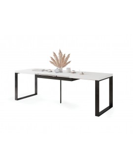 AVARI Wit Mat - LOFT TAFEL VOOR WOONKAMER/EETKAMER UITKLAPBAAR TOT  290 cm!