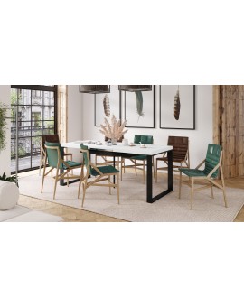 AVARI Wit Mat - LOFT TAFEL VOOR WOONKAMER/EETKAMER UITKLAPBAAR TOT  290 cm!