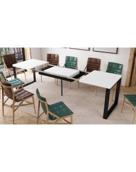 AVARI Wit Mat - LOFT TAFEL VOOR WOONKAMER/EETKAMER UITKLAPBAAR TOT  290 cm!
