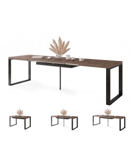 AVARI Bruin eiken - LOFT TAFEL VOOR WOONKAMER/EETKAMER UITKLAPBAAR TOT 290 cm!