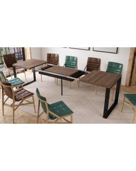 AVARI Bruin eiken - LOFT TAFEL VOOR WOONKAMER/EETKAMER UITKLAPBAAR TOT 290 cm!