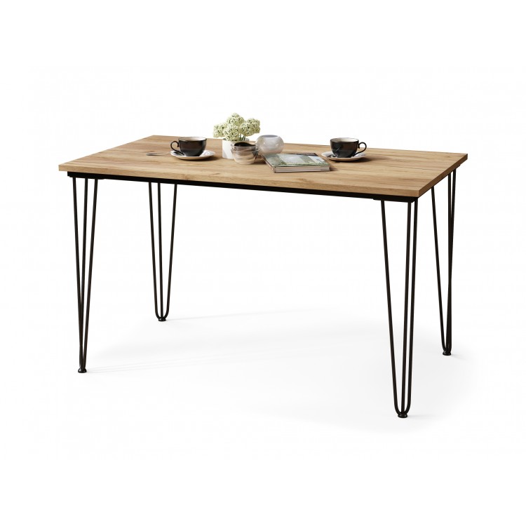 HAIRPIN eiken ambachtelijk goud, loft tafel voor keuken, eetkamer en woonkamer HAIRPIN eiken ambachtelijk goud, loft tafel voor keuken, eetkamer en woonkamer