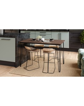 HAIRPIN bruin eiken, loft tafel voor keuken, eetkamer en woonkamer
