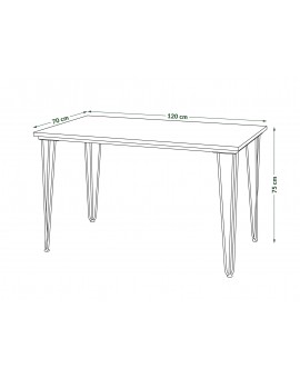 HAIRPIN bruin eiken, loft tafel voor keuken, eetkamer en woonkamer