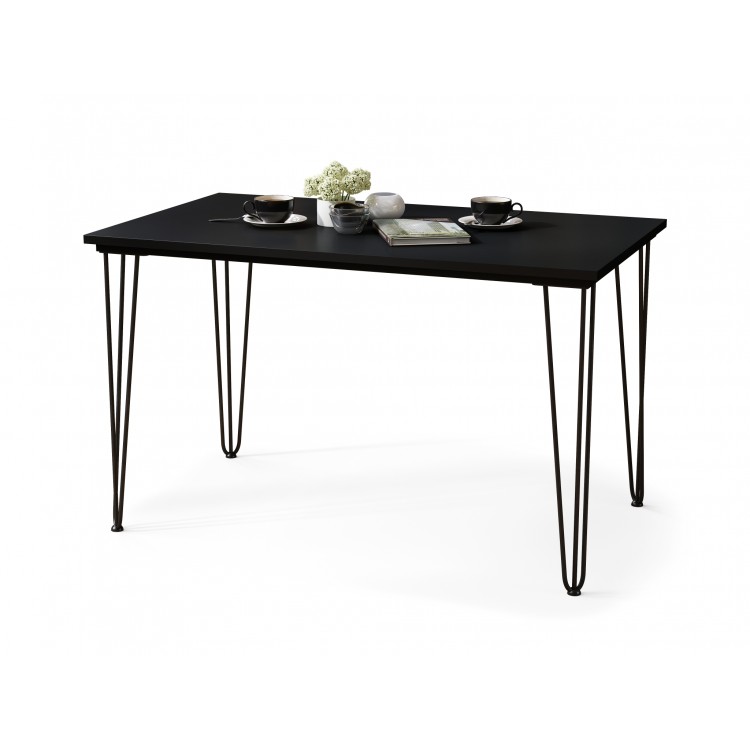 HAIRPIN zwart, loft tafel voor keuken, eetkamer en woonkamer