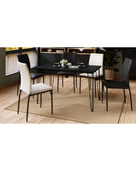 HAIRPIN zwart, loft tafel voor keuken, eetkamer en woonkamer