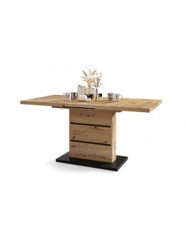 PIANO eiken artisan / zwart mat - moderne uitschuifbare tafel tot 200 cm