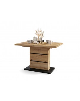 PIANO eiken artisan / zwart mat - moderne uitschuifbare tafel tot 200 cm