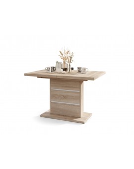 PIANO eiken sonoma / witte inzetstukken - moderne uitschuifbare tafel tot 200 cm