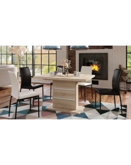 PIANO eiken sonoma / witte inzetstukken - moderne uitschuifbare tafel tot 200 cm
