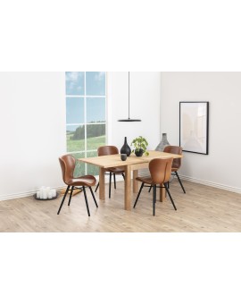 stoel ALTEA eco-leer retro brandy / zwarte poten - modern voor woonkamer / eetkamer / keuken