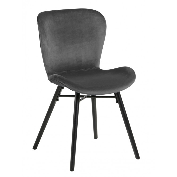 stoel ALTEA velours donkergrijs /poten zwart - modern voor woonkamer / eetkamer stoel ALTEA velours donkergrijs /poten zwart - modern voor woonkamer / eetkamer