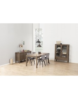 stoel ALTEA velours donkergrijs /poten zwart - modern voor woonkamer / eetkamer