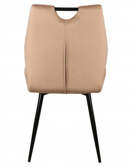 Stoel ARNO beige (stof Bluvel 28) - modern, gestoffeerd, voor woonkamer/eetkamer, met handgreep, fluweel