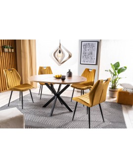Stoel ARNO kerrie, geel/mosterdgeel) (stof Bluvel 68) - modern, gestoffeerd, voor woon-/eetkamer