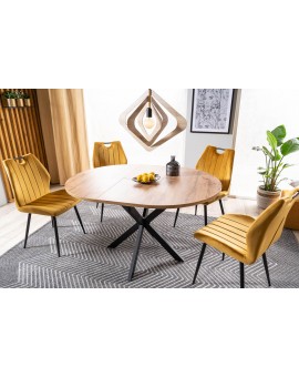 Stoel ARNO kerrie, geel/mosterdgeel) (stof Bluvel 68) - modern, gestoffeerd, voor woon-/eetkamer