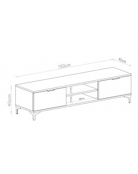 TV-kast LANA 05 Eiken Artisan - TV MEUBEL VOOR WOONKAMER MET LADEN