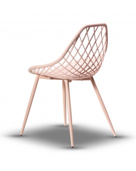 LUGO stoel roze - modern, opengewerkt, voor keuken / tuin / café