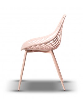 LUGO stoel roze - modern, opengewerkt, voor keuken / tuin / café