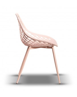 LUGO stoel roze - modern, opengewerkt, voor keuken / tuin / café
