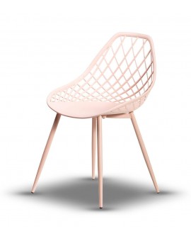 LUGO stoel roze - modern, opengewerkt, voor keuken / tuin / café