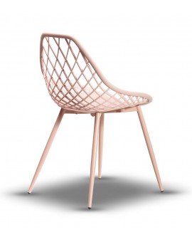 LUGO stoel roze - modern, opengewerkt, voor keuken / tuin / café