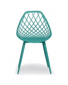 LUGO stoel turquoise - modern, opengewerkt, voor keuken / tuin / café