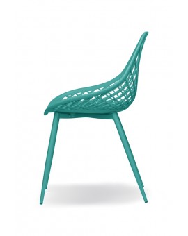 LUGO stoel turquoise - modern, opengewerkt, voor keuken / tuin / café