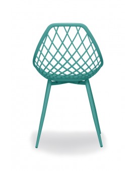 LUGO stoel turquoise - modern, opengewerkt, voor keuken / tuin / café