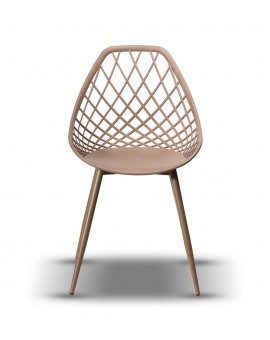 LUGO stoel fango (donker beige/bruin) - modern, opengewerkt, voor keuken / tuin / café