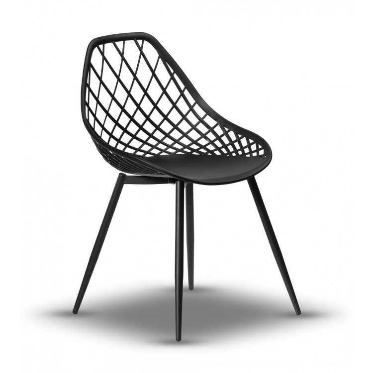 LUGO stoel zwart - modern, opengewerkt, voor keuken / tuin / café LUGO stoel zwart - modern, opengewerkt, voor keuken / tuin / café