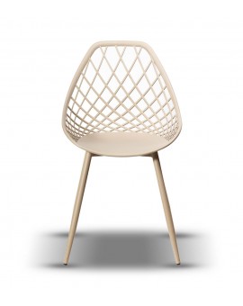LUGO stoel beige - modern, opengewerkt, voor keuken / tuin / café